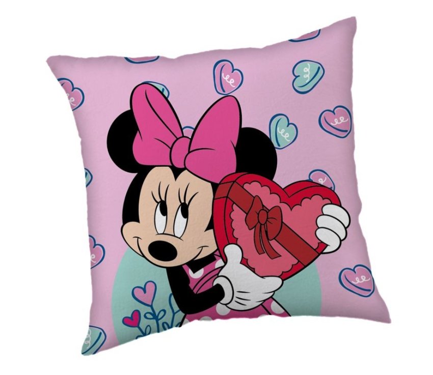 JERRY FABRICS Mikroplyšový polštářek Minnie Purple Polyester, 40/40 cm - polštářky s výplní