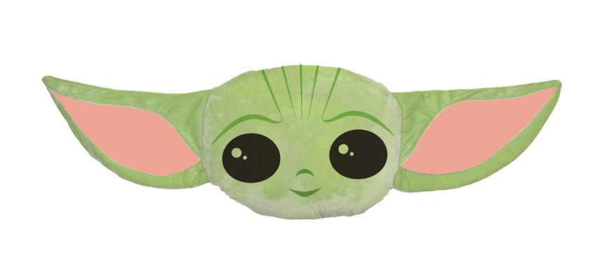 JERRY FABRICS Tvarovaný mikroplyšový polštářek Star Wars Baby Yoda  Polyester, 41x31 cm