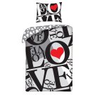 HALANTEX Povlečení Love grey Bavlna, 140/200, 70/90 cm Povlečení klasické vzory - Povlečení klasické 140x200