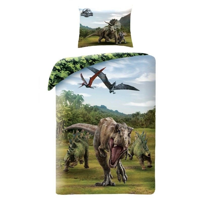 HALANTEX Povlečení Jurský Park T-Rex Bavlna, 140/200, 70/90 cm - Povlečení licenční