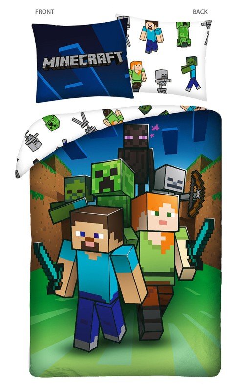 Povlečení licenční - HALANTEX Povlečení Minecraft Attack Bavlna, 140/200, 70/90 cm HALANTEX Povlečení Minecraft Attack Bavlna, 140/200, 70/90 cm - Povlečení licenční