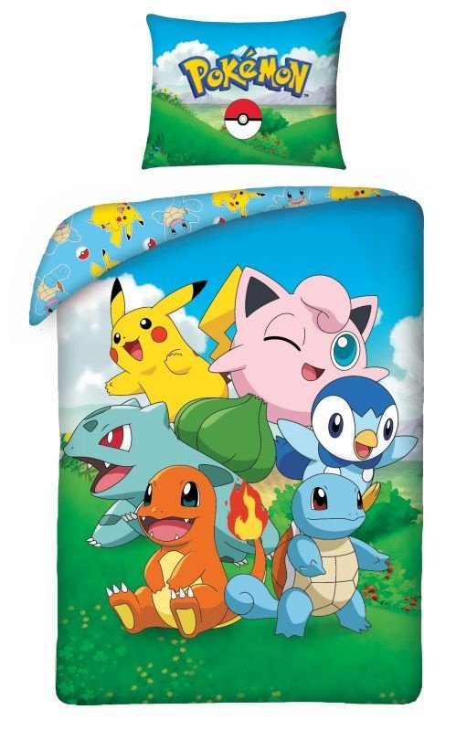 HALANTEX Povlečení Pokémon louka Bavlna, 140/200, 70/90 cm - Povlečení licenční