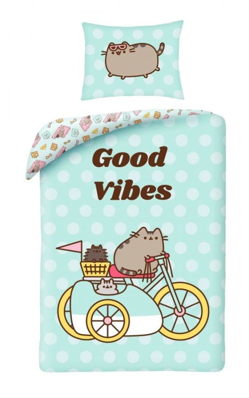 Povlečení licenční - HALANTEX Povlečení Pusheen Good Vibes Bavlna, 140/200, 70/90 cm HALANTEX Povlečení Pusheen Good Vibes Bavlna, 140/200, 70/90 cm - Povlečení licenční