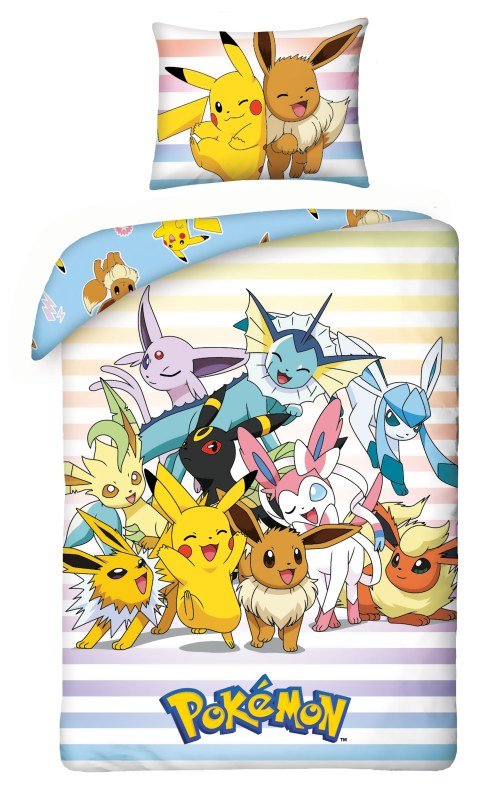 Povlečení licenční - HALANTEX Povlečení Pokémon parta Bavlna, 140/200, 70/90 cm HALANTEX Povlečení Pokémon parta Bavlna, 140/200, 70/90 cm - Povlečení licenční