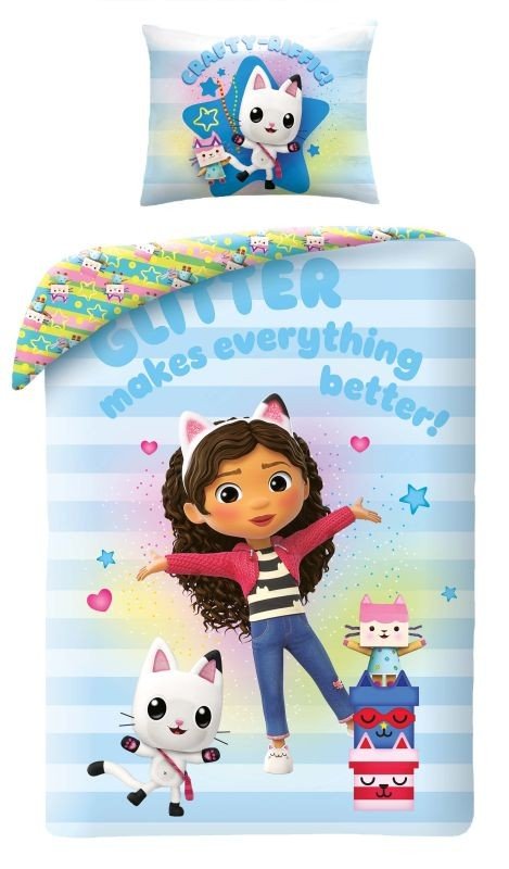 Povlečení licenční - HALANTEX Povlečení Gábinin kouzelný domek glitter Bavlna, 140/200, 70/90 cm HALANTEX Povlečení Gábinin kouzelný domek glitter Bavlna, 140/200, 70/90 cm - Povlečení licenční