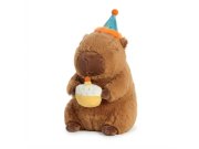 Plyšová hračka Kapybara s dortem Happy Birthday 30cm