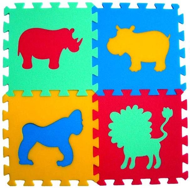 Pěnové puzzle koberec Zvířátka II 8 mm, rozměry 61 x 61 cm