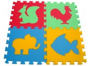 Pěnové puzzle koberec Zvířátka VI 8 mm, rozměry 61 x 61 cm Dětské koberce