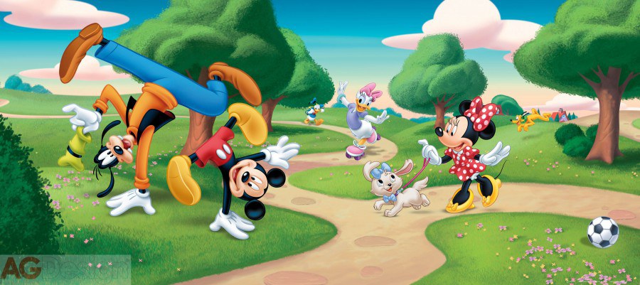 Fototapeta vliesová Mickey Mouse a kamarádi FTDNH-5323, 202 x 90 cm - Fototapety dětské vliesové