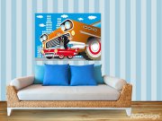Fototapeta Krteček a autíčko FTM2658, rozměry 160 x 110 cm Fototapety pro děti - Fototapety dětské vliesové